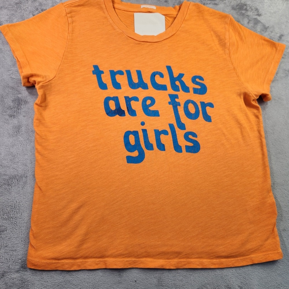Mother The Lil Sinful T-Shirt Womens M Orange Trucks Are For Girls Cotton Medium
